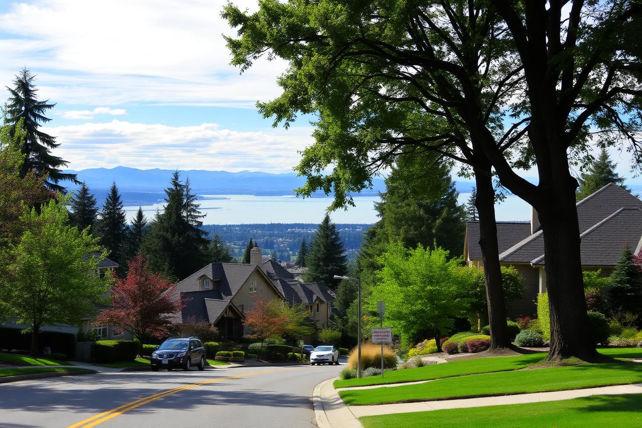 Luxury residential neighborhood in Bellevue, Washington